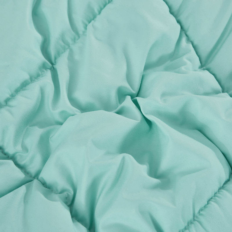 Aqua Blue and Light Gray Twin Reversible Comforter Set