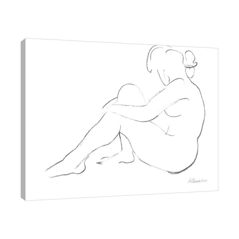 Toile tendue avec châssis «Nude S Crochet IV» par Albena Hristova, H 24 po x l 30 po x P 1,5 po