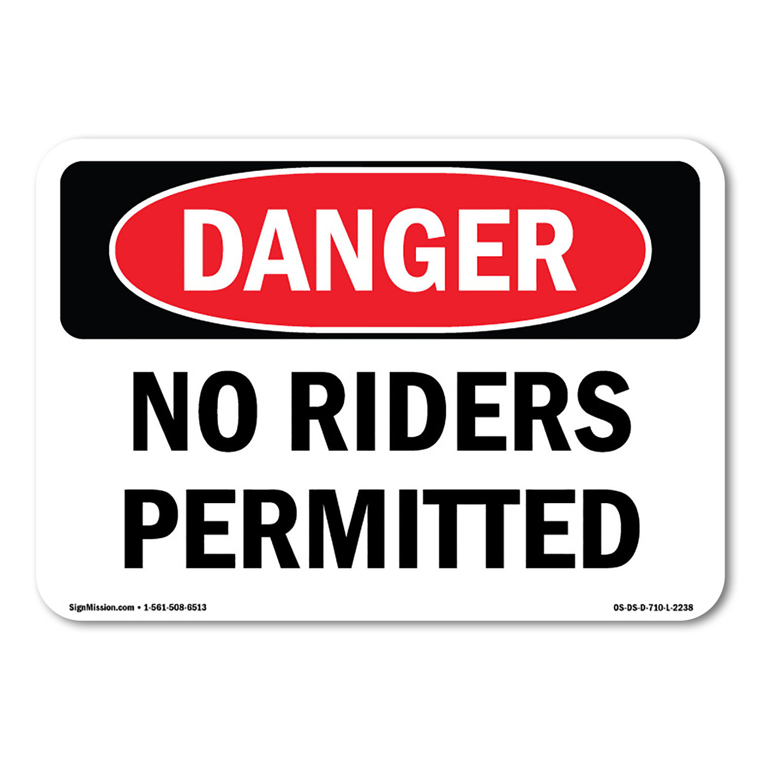 SignMission No Riders Permitted Decal 5