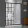 Cyrus 60"W x 72"H Single Sliding Aluminum Framed Black-Grid Shower Door with Heat Soaking Process and Protective Coating Treatment