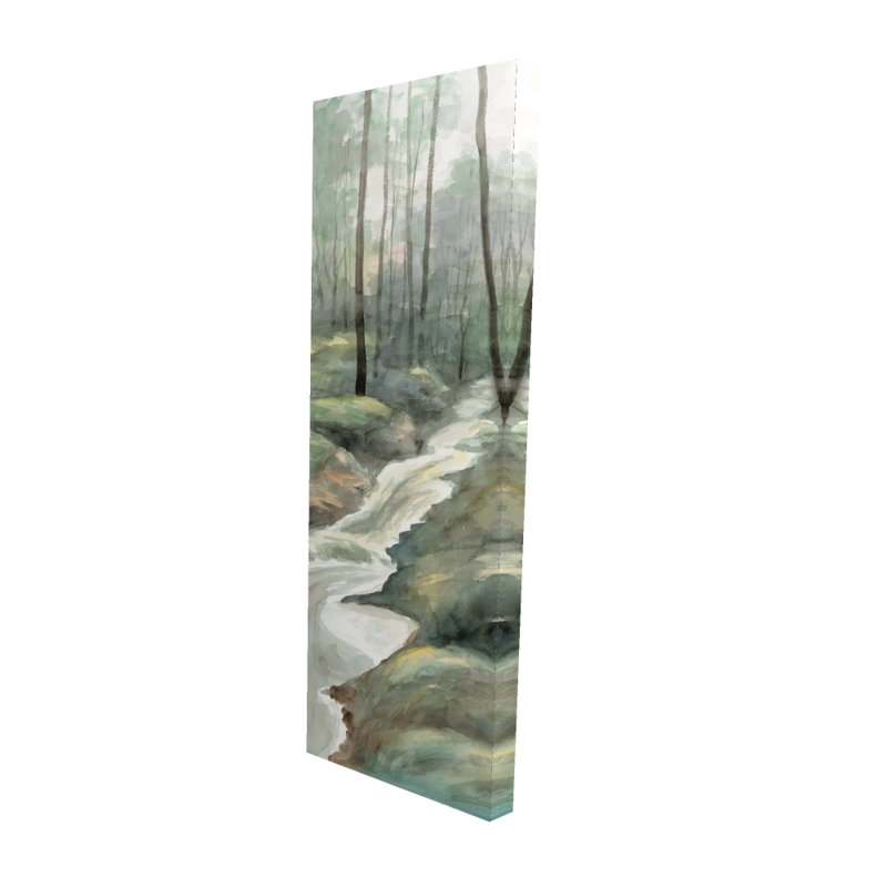 Waterfall - Trees Illustrative Canvas for Home Decor