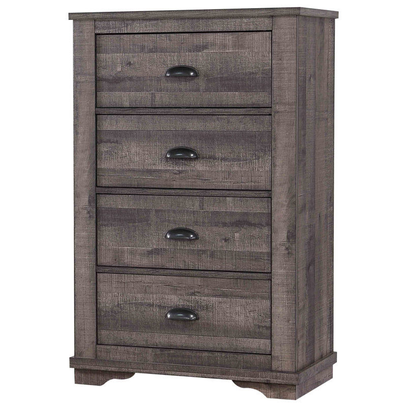 Commode 4 tiroirs en bois Hindsville