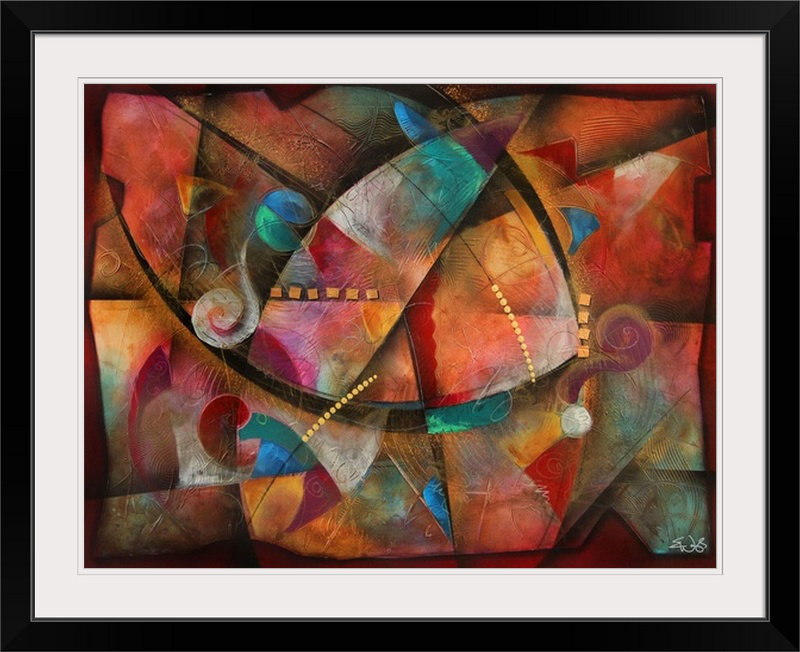 «Crimson Rhythm» par Brittiney, Malveaux, impression, H 20 po x l 24 po x P 1 po, Cadre noir