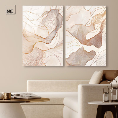 Ensemble de décoration murale bohème « Reverie » en acrylique doré, de Art Remedy, prêt à  accrocher, 10 x 15