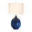 24in. 3-Way Blue Ceramic Table Lamp With Drum Shade
