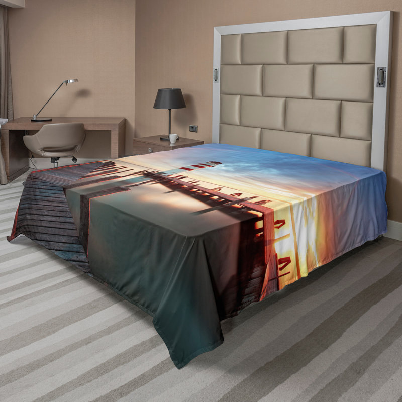 Multicolore Ambesonne, Drap plat pour très grand lit californien