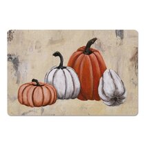 Xsinufn Halloween Kitchen Mat,Ghost Pumpkin Decorative Black