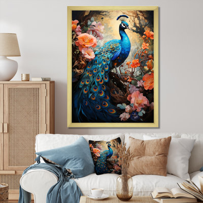 Wrinkle Peacock lumineux sur toile