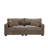 2 - Piece Upholstered Light Brown Faux Rabbit Fur Flannel Reversible Modular Sofa Living Room Sectional Couch with Pillows-1149094606