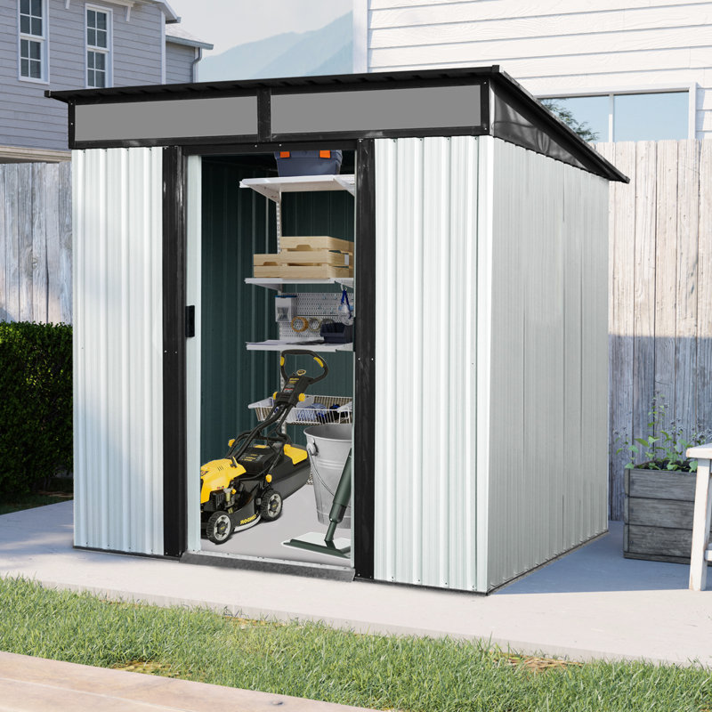 Remise extérieure en acier galvanisé de 6 pi x 5 pi avec portes verrouillables et système de ventilation
