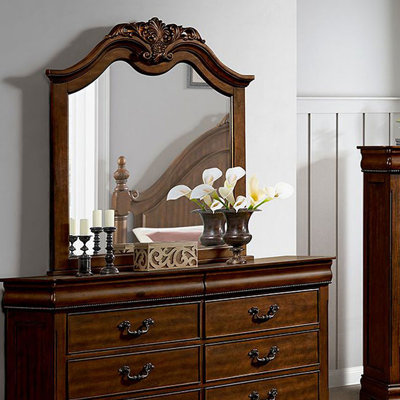 Miroir traditionnel l 44,4 po cerise