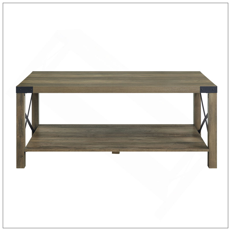 Charmante table basse en chêne rustique au design polyvalent pour tout espace