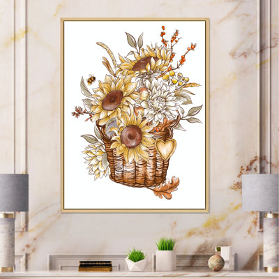 Bouquet de tournesols rétro - peinture sur toile