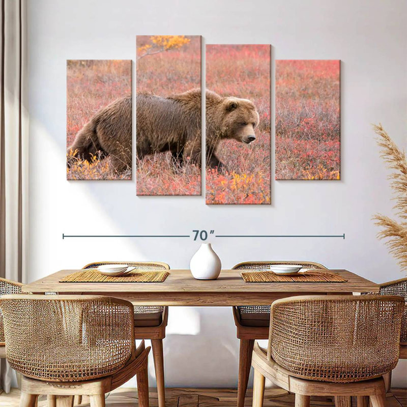 Alaskan Meadow Grizzly Bear, H 42 po x l 68 po