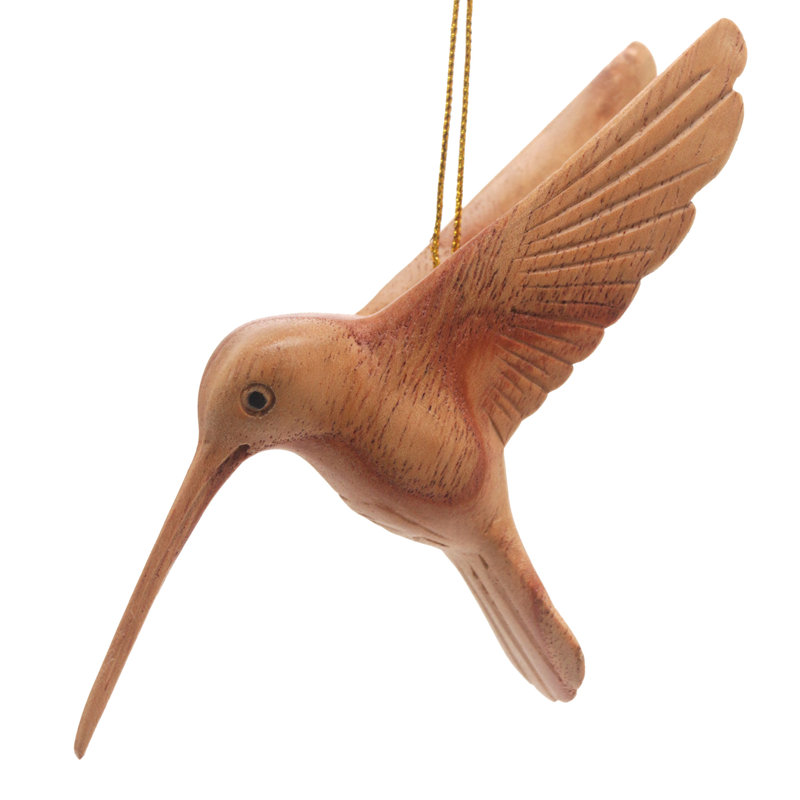 Ornements en bois de colibris chanceux faits à la main Alcott Hill® (paire)