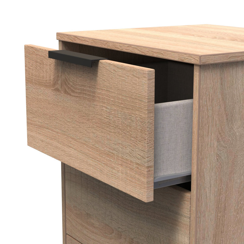 Atsumi 45cm W Manufactured Wood Bedside Table, Bardolino Oak