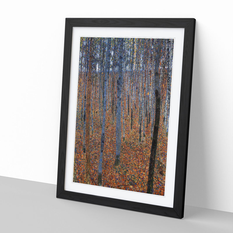 Beech Grove Forest Vol.1 by Gustav Klimt - Framed Print, Black Framed, 36cm H x 27cm W x 2cm D