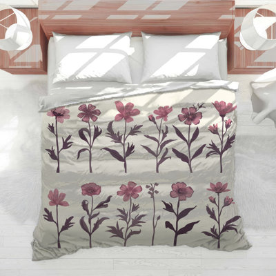 Édredon rose à motif de fleurs sauvages