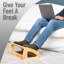 Repose-pieds réglable en bois avec surface antidérapante Mind Reader, 3 niveaux de hauteur, bois naturel, brun