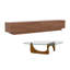 Modern Tv Stand With Abstract Coffee Table Set For Living Room, Walnut