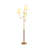 Medieval-style metal fabric wooden floor lamp