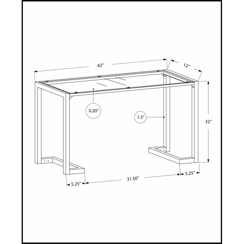 Console étroite avec plateau en verre trempé transparent et structure en métal noir pour les entrées et les canapés