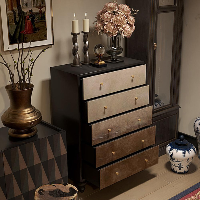 Rustic Antique Solid Gold Walnut Hallway Cabinet