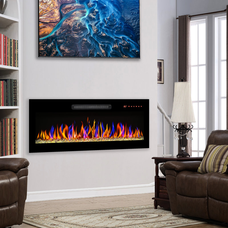 Foyer électrique 36 "avec télécommande, 5000 / H, 16 couleurs de flamme, option de minuterie disponible: chauffage 1400W, télécommande, assurance