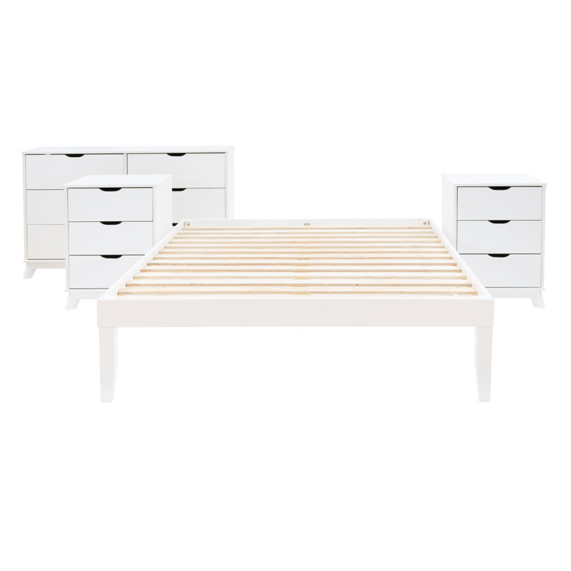 Marialana 4 Piece Bedroom Set, White, Full / Double