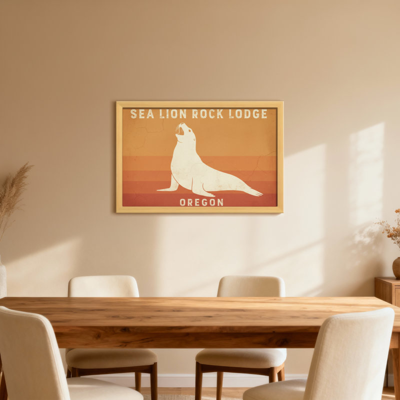 Animaux, otarie, roche, chalet, Oregon, H 16 po x l 24 po, Wrapped Canvas, Ne s’applique pas