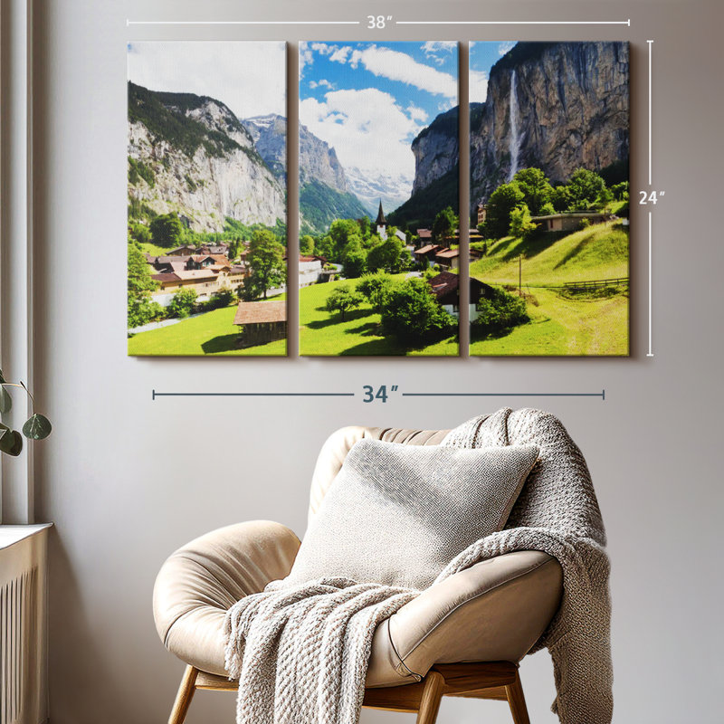 «Scenic Lauterbrunnen», 3 pièces, H 24 po x l 38 po