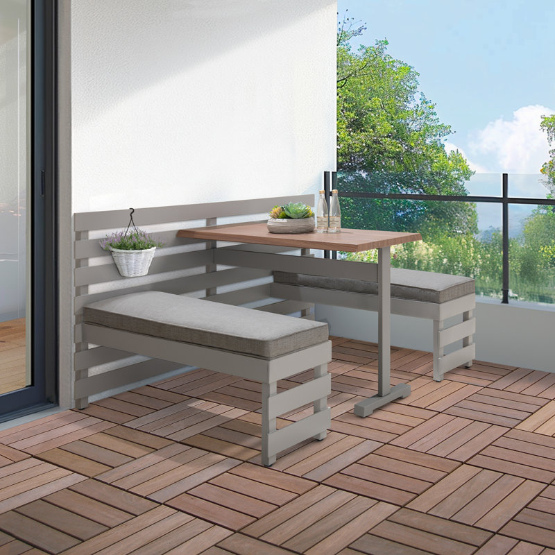 Steel Garden Dining Set Lagos - 142cm X 128cm, grey