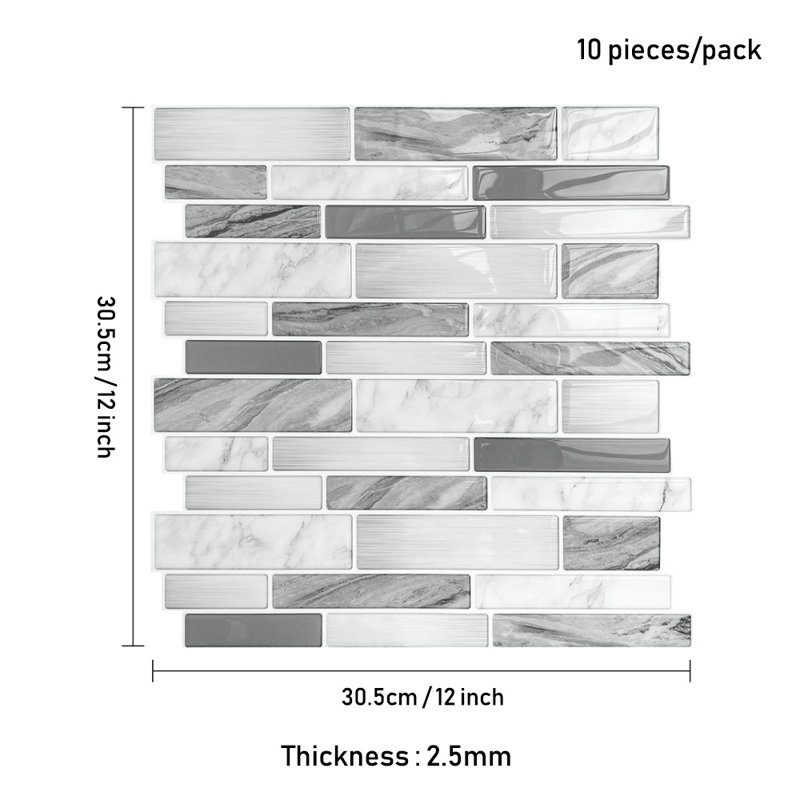 10Pcs Peel and Stick 2.5mm Wall Paneling