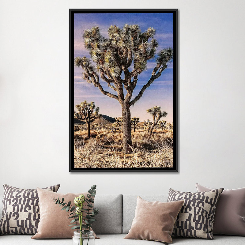 «Joshua Tree Views IV», impression sur toile, H 26 po x l 18 po x P 1,5 po, Toile avec cadre noir, Pas de tapis