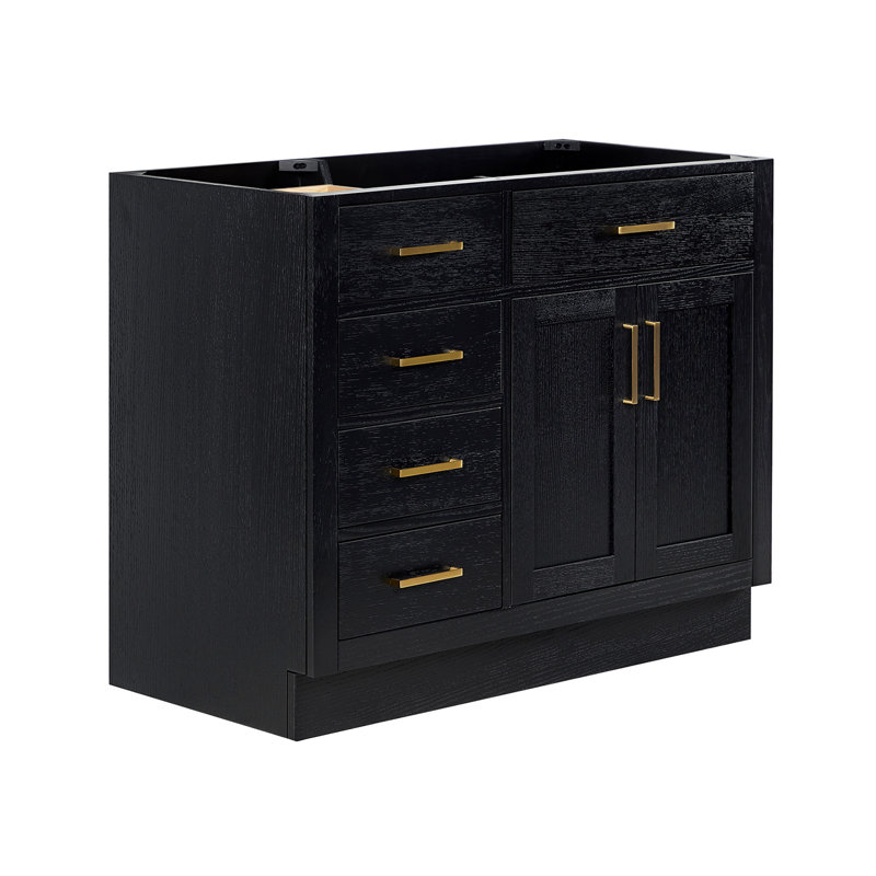 42" Single Bathroom Vanity Base only, Black Oak