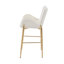 Ensemble de 2 tabourets de bar à hauteur de comptoir 28,75 pouces, tabourets en velours avec pieds et repose-pieds dorés, blanc-267224872