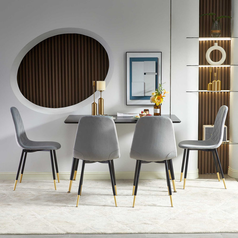 4 - Person Four Leg Dining Set, Gray