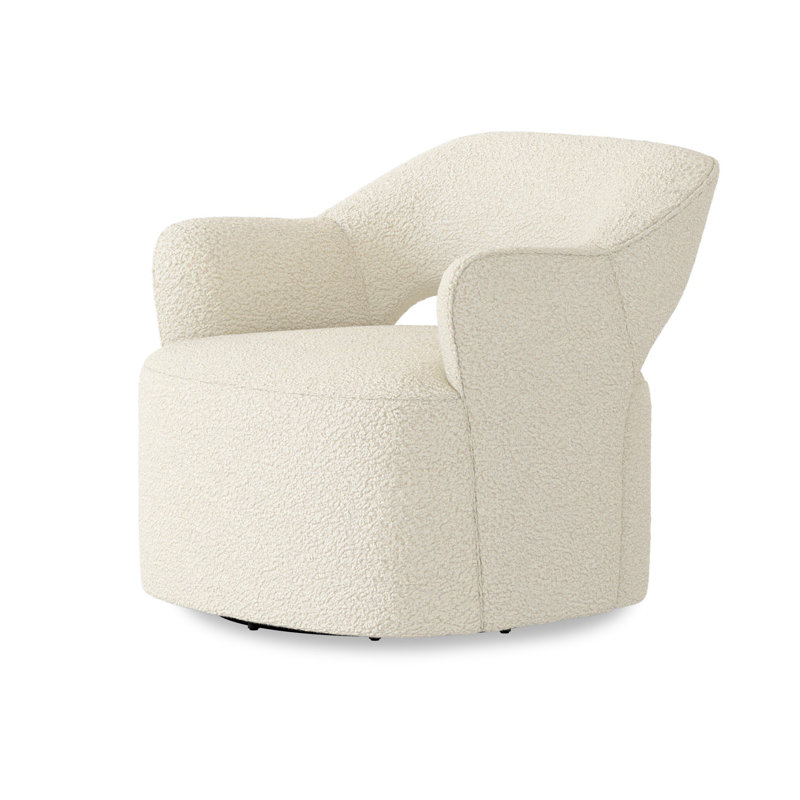 Fauteuil pivotant de 30,5 po BLYTHE, Peau de mouton en polyester naturel