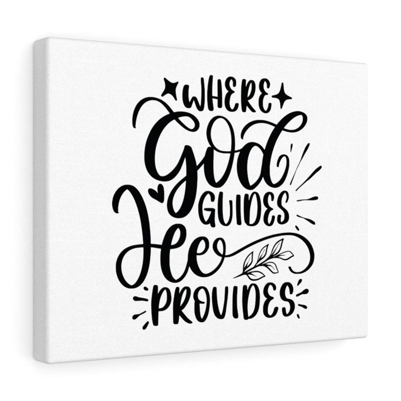 God Guides He Provides 1 Piece Wrapped Canvas Wall Art, 28cm H x 36cm W