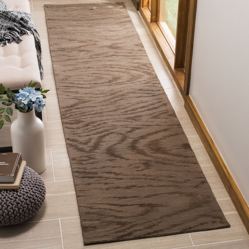 Tapis abstrait en soie et laine Martha Stewart, Tapis de couloir 2 pi 3 po x 10 pi