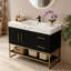 Meuble-lavabo moderne 36 po avec lavabo sous comptoir - comptoir en pierre frittée, armoire en bois imperméable pour rénovation de salle de bain