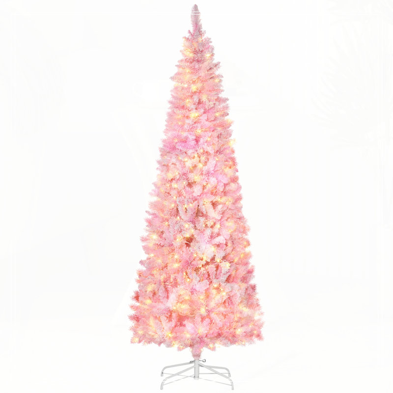 Arbre de Noël artificiel enneigé 7,5 pi, Non pré-éclairé, H 7,4 po
