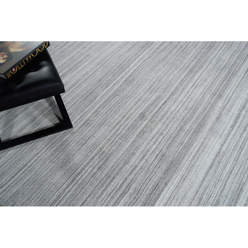 Serenity handloomed PET Beige/Brown Area Rug, Rectangle 9' x 12', Gray/Silver