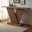Console avec placage en bois naturel, base en V pour une polyvalence classique, parfaite pour exposer vos articles préférés, assemblage facile