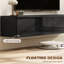 Meuble télé mural avec rangement, console multimédia flottante, noir-1217351254