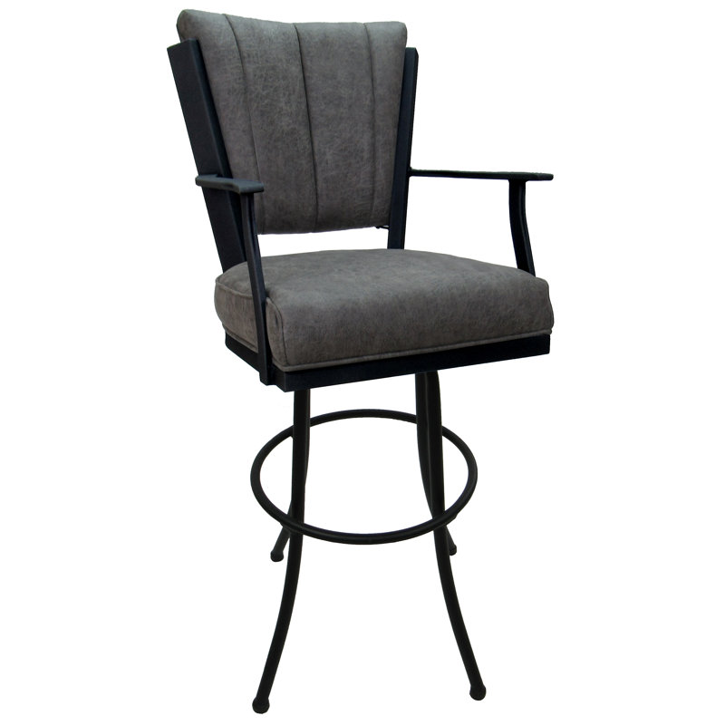 Très grand tabouret pivotant en métal Varges, Noir, Wapiti du nord-ouest