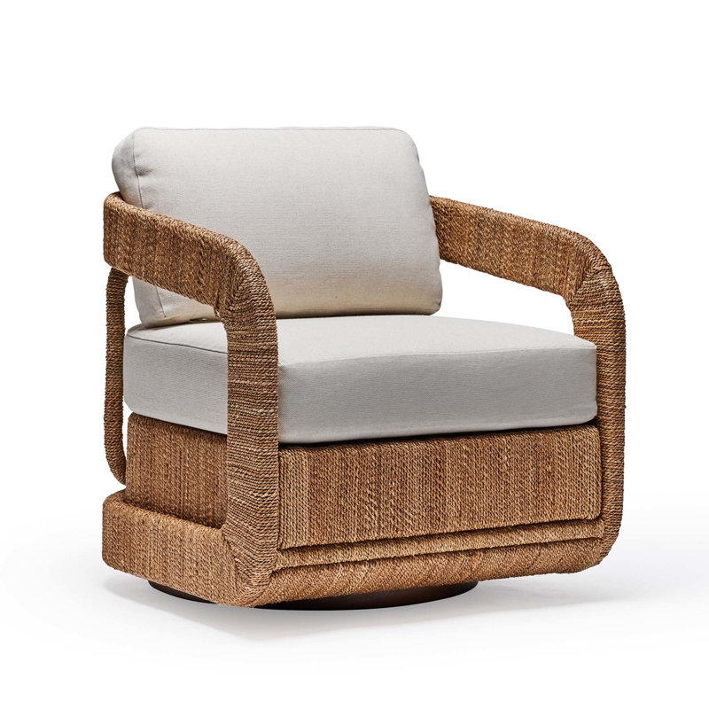 Harbour Swivel Armchair, Seagrass, Moss Tweed