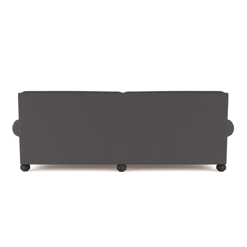 Leroy Rolled Panel-Arm Daybed with Bun Feet, Vintage Leather Oyster, Ebony