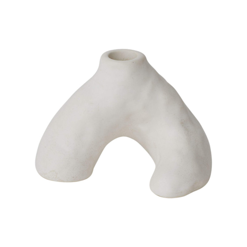 Arman Organic White Ceramic Tabletop Candlestick