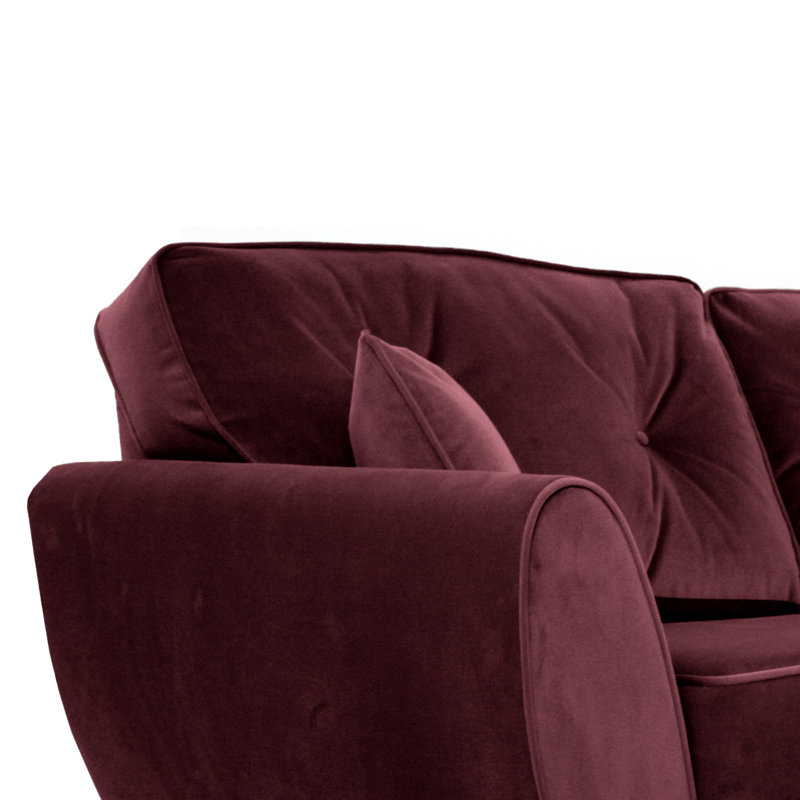 Rafe 2 Seater Velvet Sofa, Aubergine Velvet